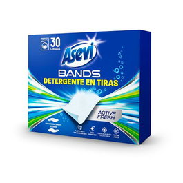 Asevi Detergente en Tiras Bands Active Fresch, 30 Dosis, Limpieza Eficaz y Biodegradable