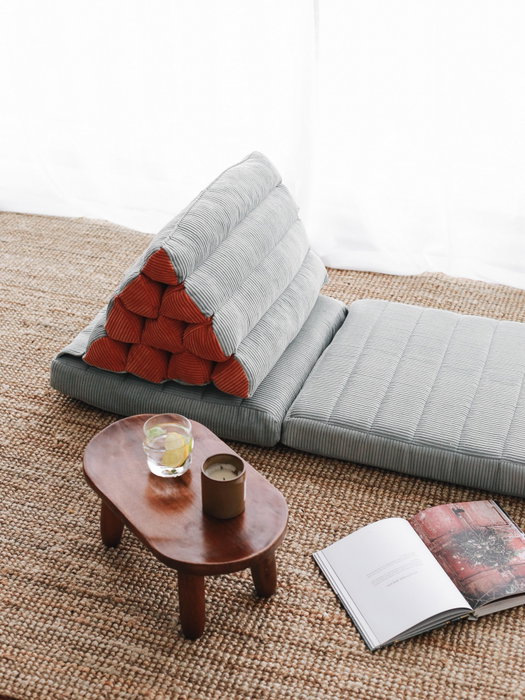Atelier Del Sofa Katlanan Cojín de Terciopelo Azul, Suave y Elegante, Ideal para Sofá o Cama, 55x55x60 cm
