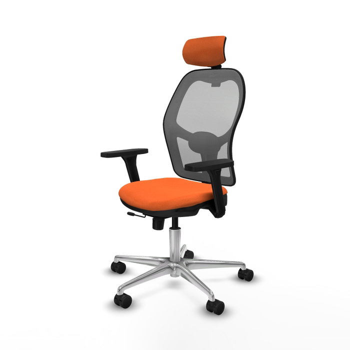 PIQUERAS Y CRESPO Silla de oficina Jorquera con mecanismo Sincro/Traslack, Naranja y Gris PIQUERAS Y CRESPO Silla de oficina Jorquera con mecanismo Sincro/Traslack, Naranja y Gris