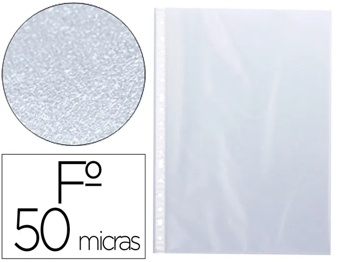 Q-connect Funda Multitaladro Folio Piel de Naranja 50 mc - Caja 100 Unidades Q-connect Funda Multitaladro Folio Piel de Naranja 50 mc - Caja 100 Unidades