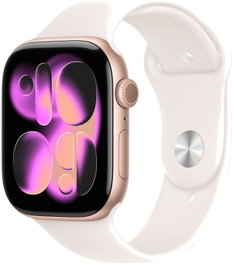 Apple Watch Series 11 GPS 46mm Caja Aluminio Rose Gold Correa Sport Light Blush S/M