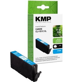 KMP Cartucho de tinta Cyan XL para Canon CLI-551 C XL 6444B001