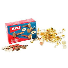 Apli Encuadernadores Metálicos Con Arandela Dorados 25 mm - 100Ud