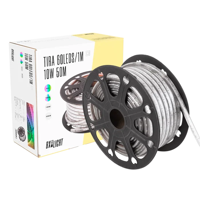 BX3 Light Tira LED 220V 500W 42.000Lm IP65 SMD5050 Blanco Frío 6.000K, 60 LEDs/m, 50m Modelo BX3-220-60-50M-CW BX3 Light Tira LED 220V 500W 42.000Lm IP65 SMD5050 Blanco Frío 6.000K, 60 LEDs/m, 50m Modelo BX3-220-60-50M-CW