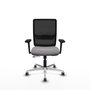 PIQUERAS Y CRESPO Silla de oficina Haches con mecanismo Sincro/Traslack, Gris y Negro