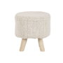 DKD Home Decor Reposapiés de Lana y Madera Crudo