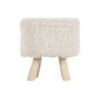 DKD Home Decor Reposapiés de Lana y Madera Crudo