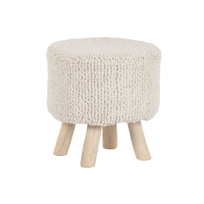 DKD Home Decor Reposapiés de Lana y Madera Crudo DKD Home Decor Reposapiés de Lana y Madera Crudo