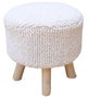 DKD Home Decor Reposapiés de Lana y Madera Crudo