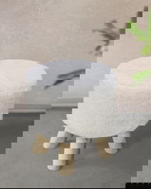 DKD Home Decor Carpets 2c25 Reposapiés Boho Crudo 40 x 40 x 40 cm