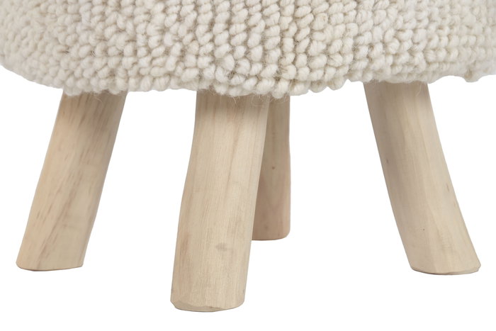 DKD Home Decor Carpets 2c25 Reposapiés Boho Crudo 40 x 40 x 40 cm