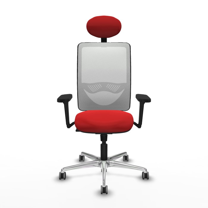 PIQUERAS Y CRESPO Silla de oficina Zulema con mecanismo Sincro, Rojo y Blanco