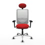 PIQUERAS Y CRESPO Silla de oficina Zulema con mecanismo Sincro, Rojo y Blanco