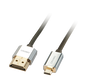 Lindy 41682 Cable CROMO Slim HDMI a Micro HDMI de 2 m, Negro