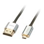 Lindy 41682 Cable CROMO Slim HDMI a Micro HDMI de 2 m, Negro