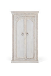 Giner y Colomer Armario de 2 Puertas en Madera de Mango Blanco Envejecido 180 cm