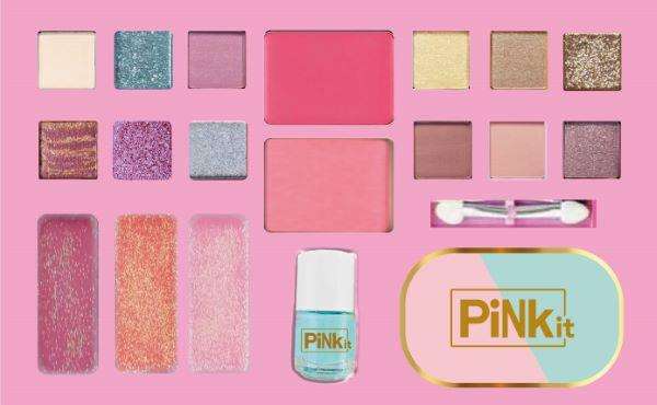 Nice Maletín de Maquillaje de Viaje Pink It Incluye Maquillaje, Esmalte de Uñas, Aplicador, Lima de Uñas y Espejo