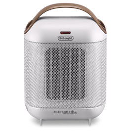 De'Longhi HFX30C18.IW Calefactor de Cerámica 1800W Ventilador Eléctrico Mesa Escritorio Marrón Blanco