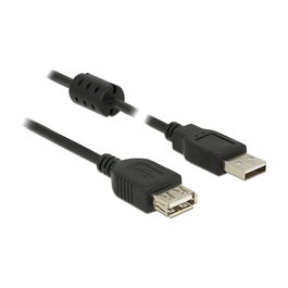 DeLOCK Cable de Extensión USB 2.0, Conector Macho a Hembra Tipo A, 1 metro, Negro (84883)