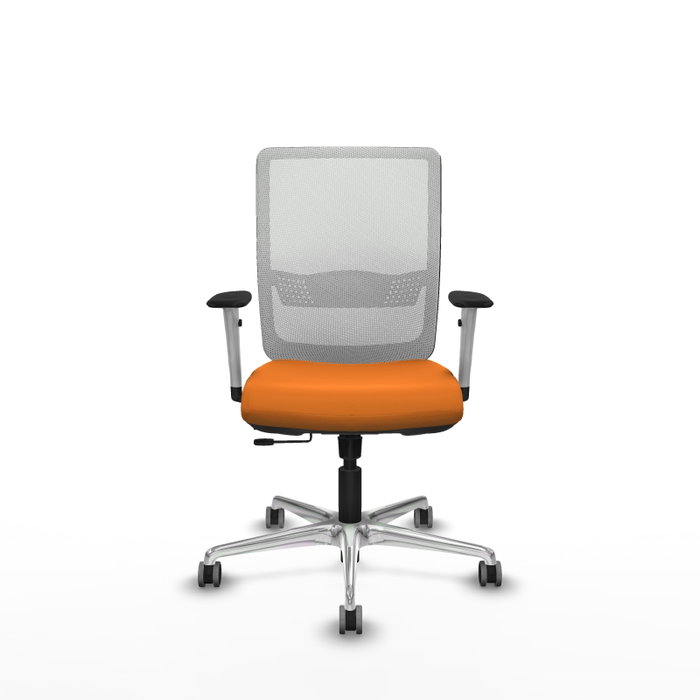 PIQUERAS Y CRESPO Silla de oficina Haches con mecanismo Sincro/Traslack Naranja y Blanco
