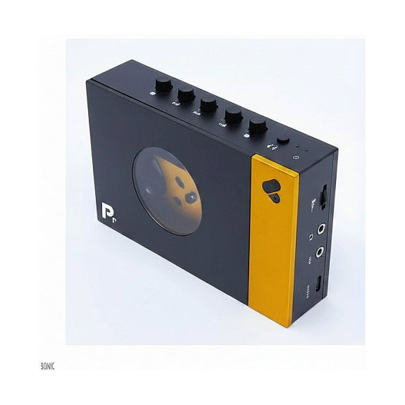 WeAreRewind Amy Reproductor de cintas de casete portátil con Bluetooth, Black Yellow WeAreRewind Amy Reproductor de cintas de casete portátil con Bluetooth, Black Yellow