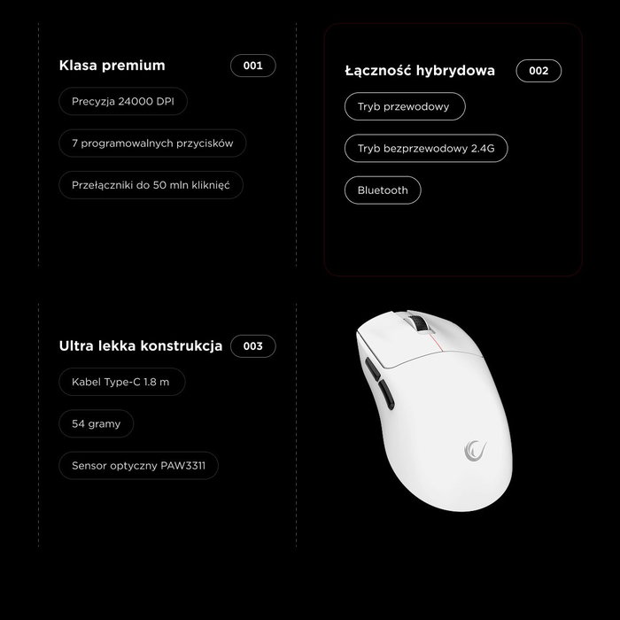 Rampage Clax Ratón Gaming Inalámbrico 24.000 DPI Blanco Rampage Clax Ratón Gaming Inalámbrico 24.000 DPI Blanco