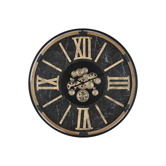 DKD Home Decor Reloj de Pared Loft Negro Dorado 9 x 127 x 127 cm DKD Home Decor Reloj de Pared Loft Negro Dorado 9 x 127 x 127 cm