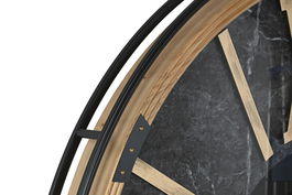 DKD Home Decor Reloj de Pared Loft Negro Dorado 9 x 127 x 127 cm