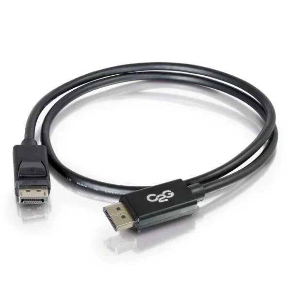 C2G Cable DisplayPort 54403, 4.57 m, Macho a Macho, 8K Ready, Ultra Alta Definición, con Latches, Negro