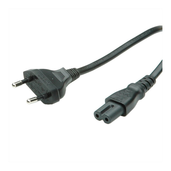 Cable de alimentación Euro plano a C7, 2 polos, negro, 1 m