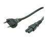 Cable de alimentación Euro plano a C7, 2 polos, negro, 1 m