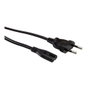 Cable de alimentación Euro plano a C7, 2 polos, negro, 1 m