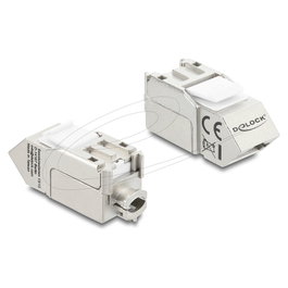 DeLOCK 90937 Módulo Keystone RJ45 Cat.6A Blanco Angulado