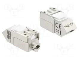 DeLOCK 90937 Módulo Keystone RJ45 a LSA Cat.6A Blindado Blanco