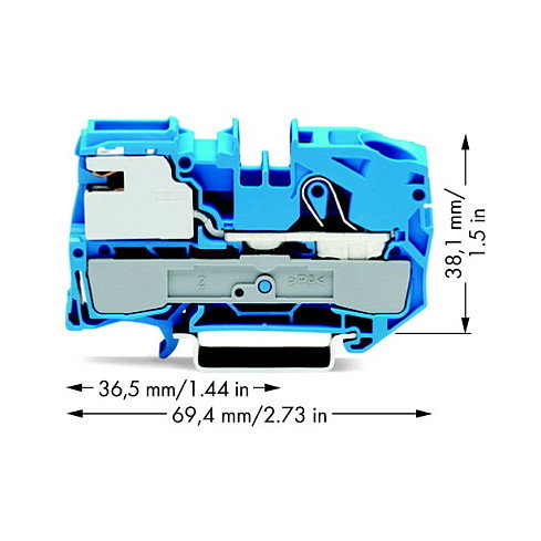 WAGO 2016-7114 Terminal de conexión de 1 conductor para N, 16 mm, Azul WAGO 2016-7114 Terminal de conexión de 1 conductor para N, 16 mm, Azul