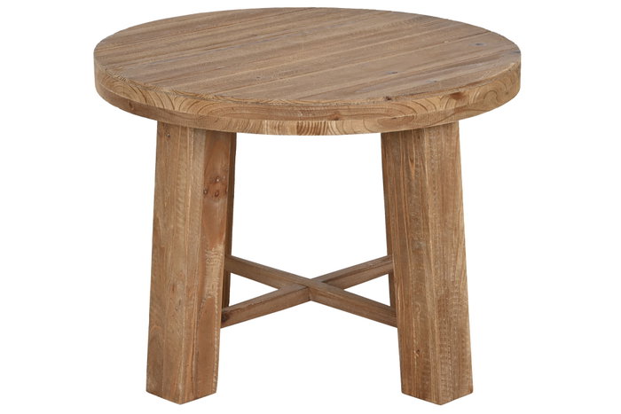 DKD Home Decor Mesita Auxiliar Abeto MDF 60x60x45 Marrón
