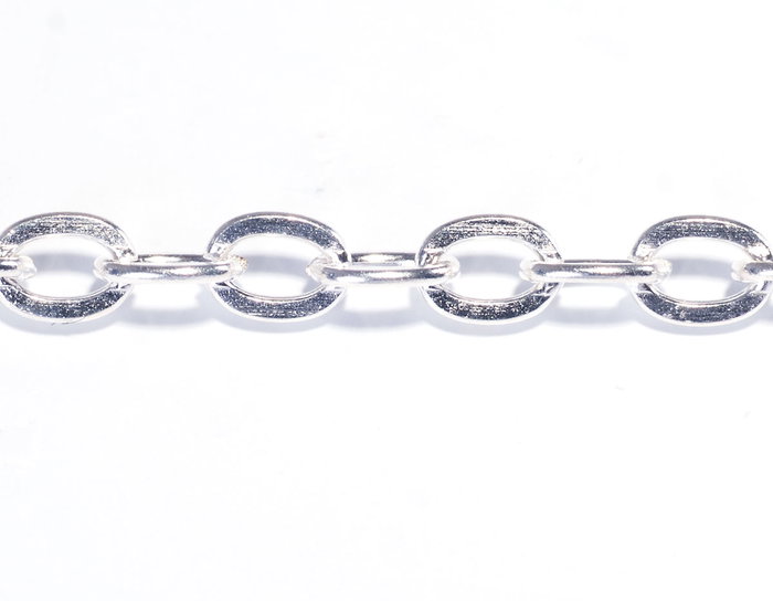 Innspiro Cadena metálica forzada pisada plateada 3,0x2,0mm x 10m Innspiro Cadena metálica forzada pisada plateada 3,0x2,0mm x 10m