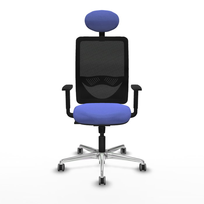PIQUERAS Y CRESPO Silla de oficina Zulema con mecanismo Sincro, Azul claro y Negro