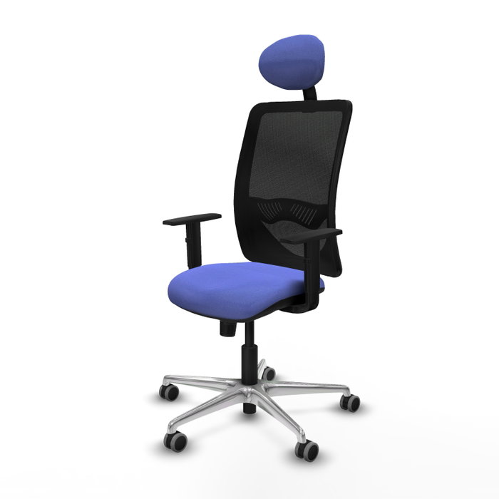 PIQUERAS Y CRESPO Silla de oficina Zulema con mecanismo Sincro, Azul claro y Negro