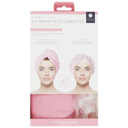 Cosmetic Club Kit Toalla Mágica Y Gorro Baño Poliester