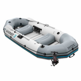 Intex Barco Mariner para 3 personas con 2 remos de aluminio y bomba