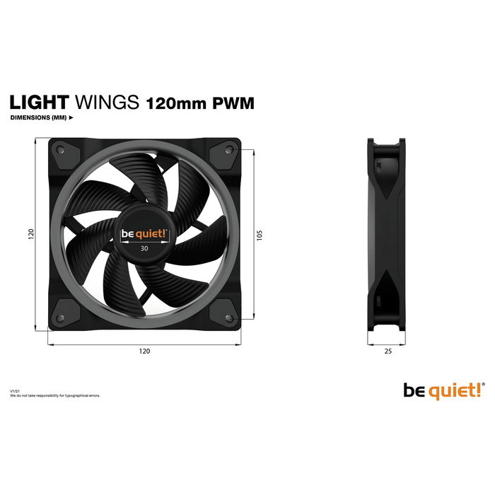 Be Quiet! LIGHT WINGS PWM ARGB Ventilador 120mm