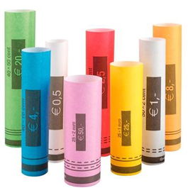 Safescan Rollo de Papel para Monedas de Euro - Pack de 10 Rollos por Moneda, 80 Rollos