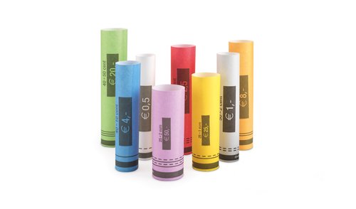 Safescan Pack de 80 Rollos de Papel para Monedas de Euro para Cajas de Caudales