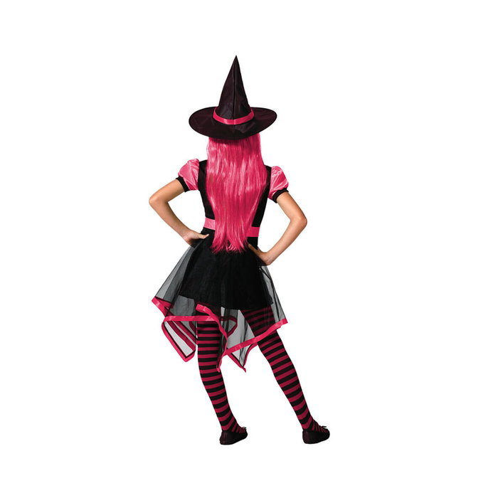 Disfraz Infantil De Bruja Vestido Corto Rosa Y Sombrero 5-6 Años Halloween Niña Disfraz Infantil De Bruja Vestido Corto Rosa Y Sombrero 5-6 Años Halloween Niña