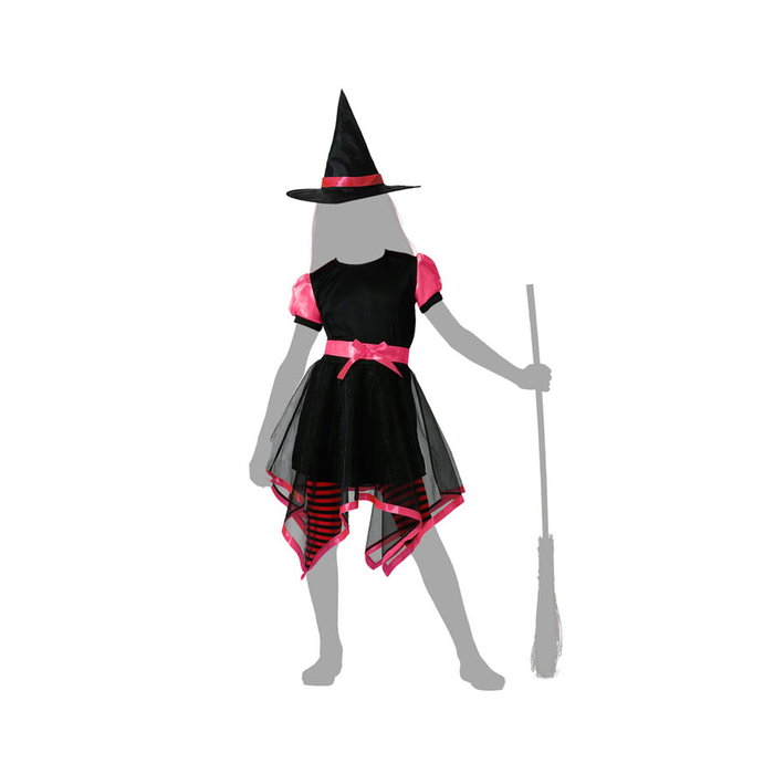 Disfraz Infantil De Bruja Vestido Corto Rosa Y Sombrero 5-6 Años Halloween Niña Disfraz Infantil De Bruja Vestido Corto Rosa Y Sombrero 5-6 Años Halloween Niña