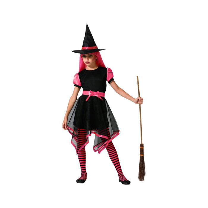Disfraz Infantil De Bruja Vestido Corto Rosa Y Sombrero 5-6 Años Halloween Niña Disfraz Infantil De Bruja Vestido Corto Rosa Y Sombrero 5-6 Años Halloween Niña