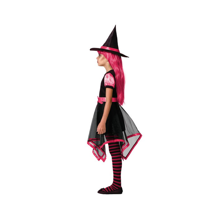 Disfraz Infantil De Bruja Vestido Corto Rosa Y Sombrero 5-6 Años Halloween Niña Disfraz Infantil De Bruja Vestido Corto Rosa Y Sombrero 5-6 Años Halloween Niña