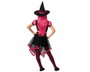 Disfraz de Bruja Infantil para Niña - Vestido Corto Rosa con Sombrero Puntiagudo - Halloween - Talla 5-6 Años