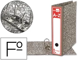 Liderpapel Archivador de palanca Classic Folio Rojo Cartón Entrecolado Lomo 80mm Gris Compresor Metálico